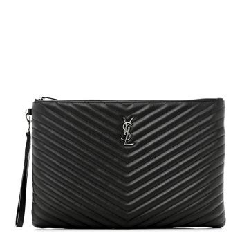 ysl document holder|SAINT LAURENT Calfskin Matelasse Chevron Monogram .